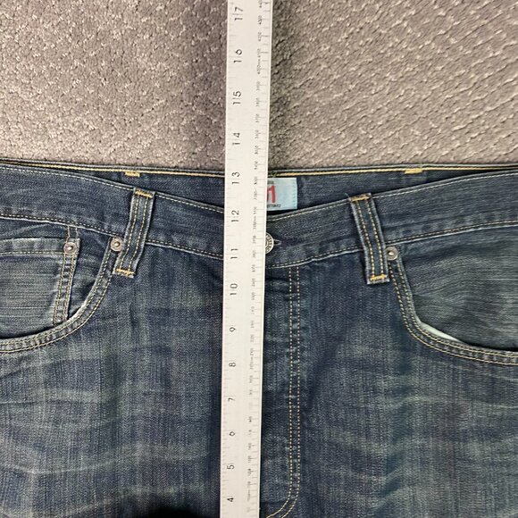 Levi's 501 Jeans Men's 38 x 32 Measures 37 x 29 Red Tab Button Fly Blue Cotton - Picture 13 of 16